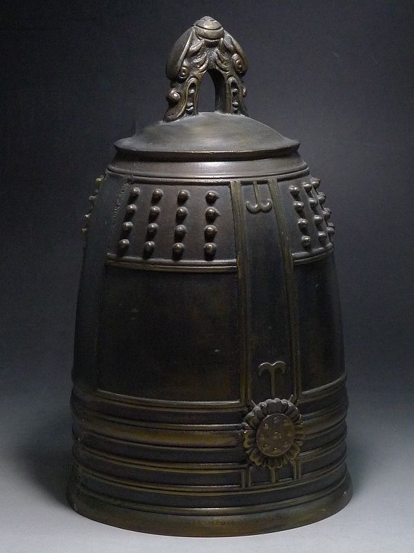 △80G1149△仏教美術・古銅製・半鐘・鳴鐘/喚鐘・重量約5.4kg－日本 